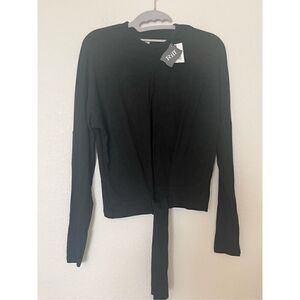 Riff Long Sleeve Front Tie Crew Neck Shirt NEW